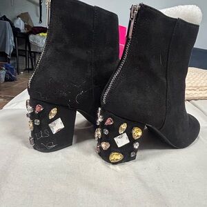 Embellished Black Ankle Boots